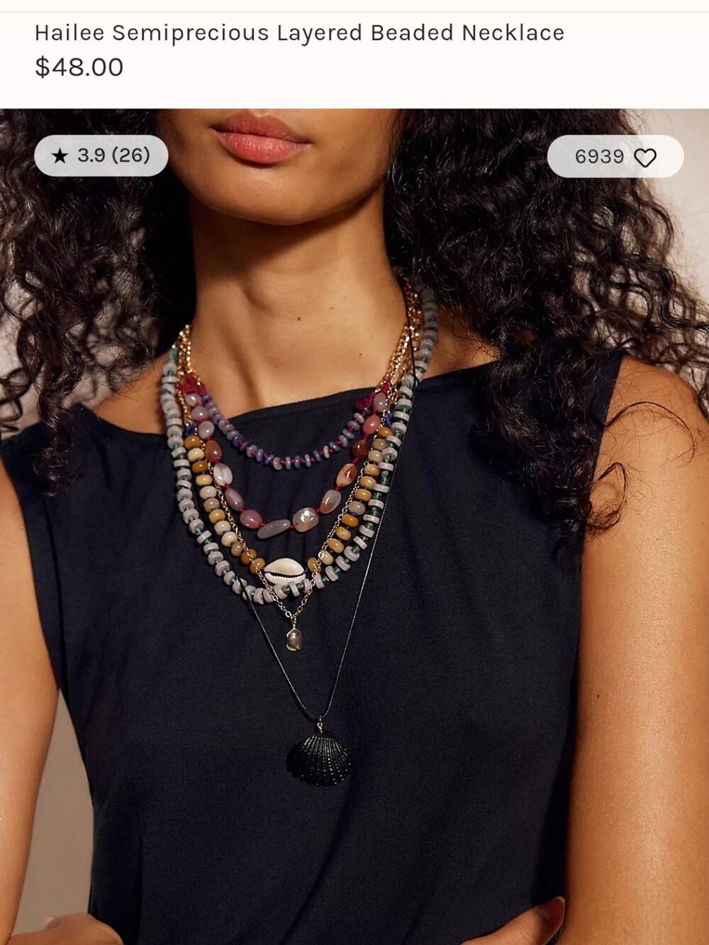 Free People Multistrand Beaded Necklace in Pink, Purple, Gold, Green, Blue